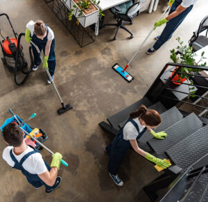 office people cleaning